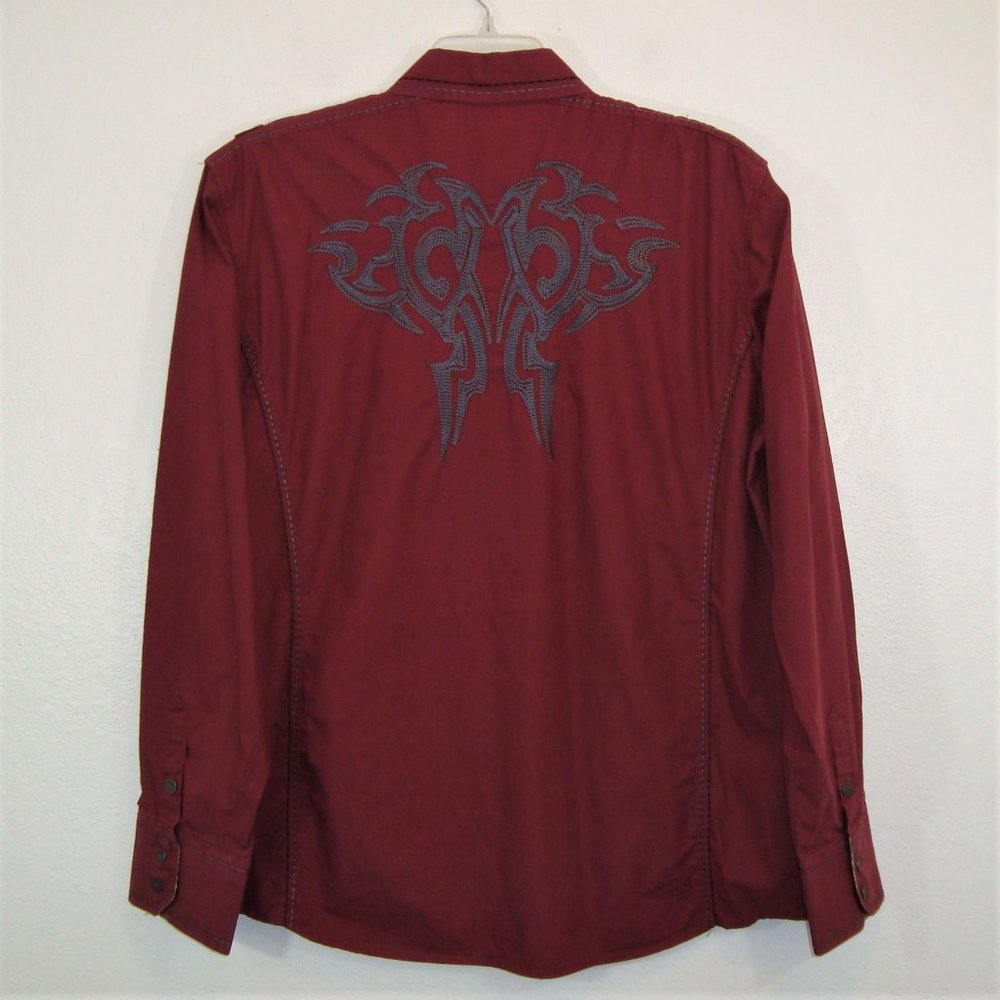 Montero Black Label Embroidered Flip Cuff Button Up Shirt Size 3XL? - Picture 5 of 9